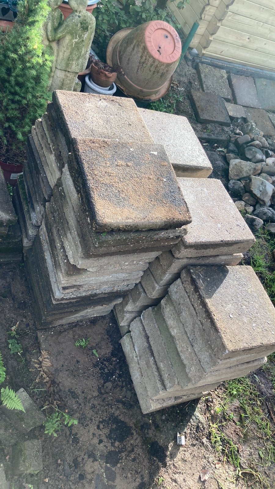 Gratis afhalen stoeptegels 30x30, Ophalen, Zo goed als nieuw, Beton, Terrastegels
