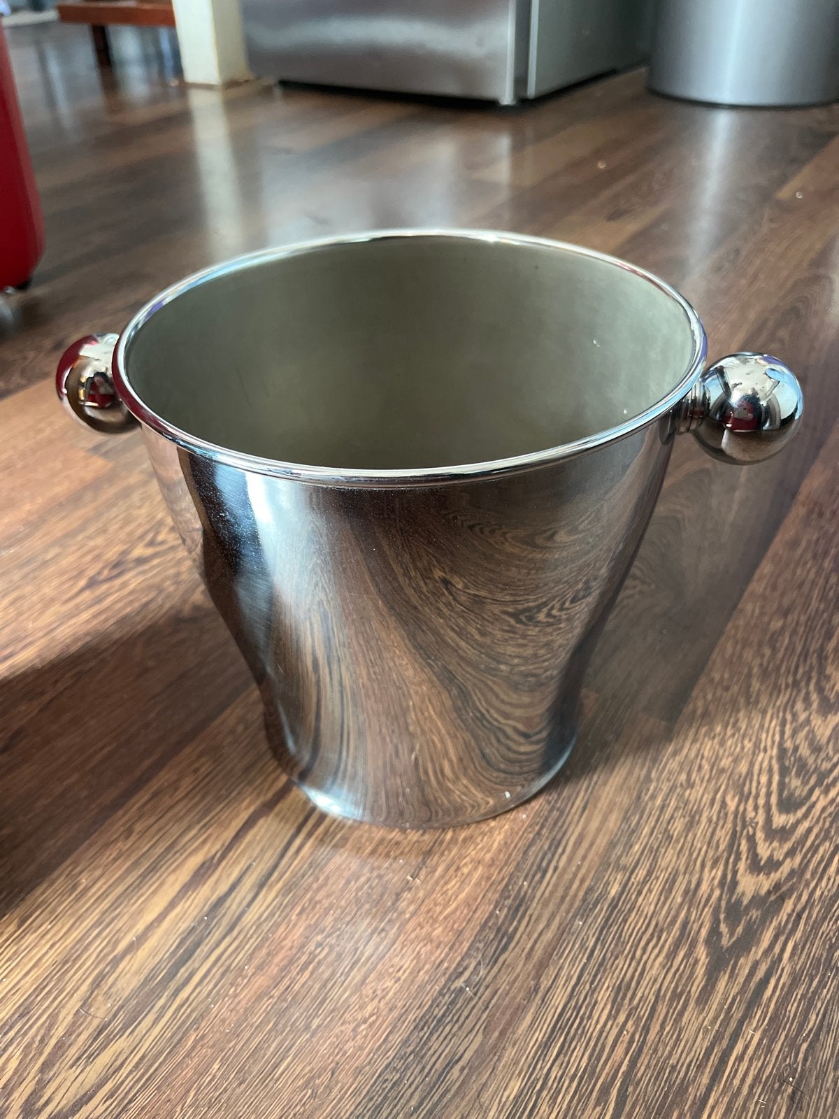 Stijlvolle Alessi champagnekoeler/ijsemmer, zilverkleurig, Gebruikt, Ophalen of Verzenden, Zilver, Metaal