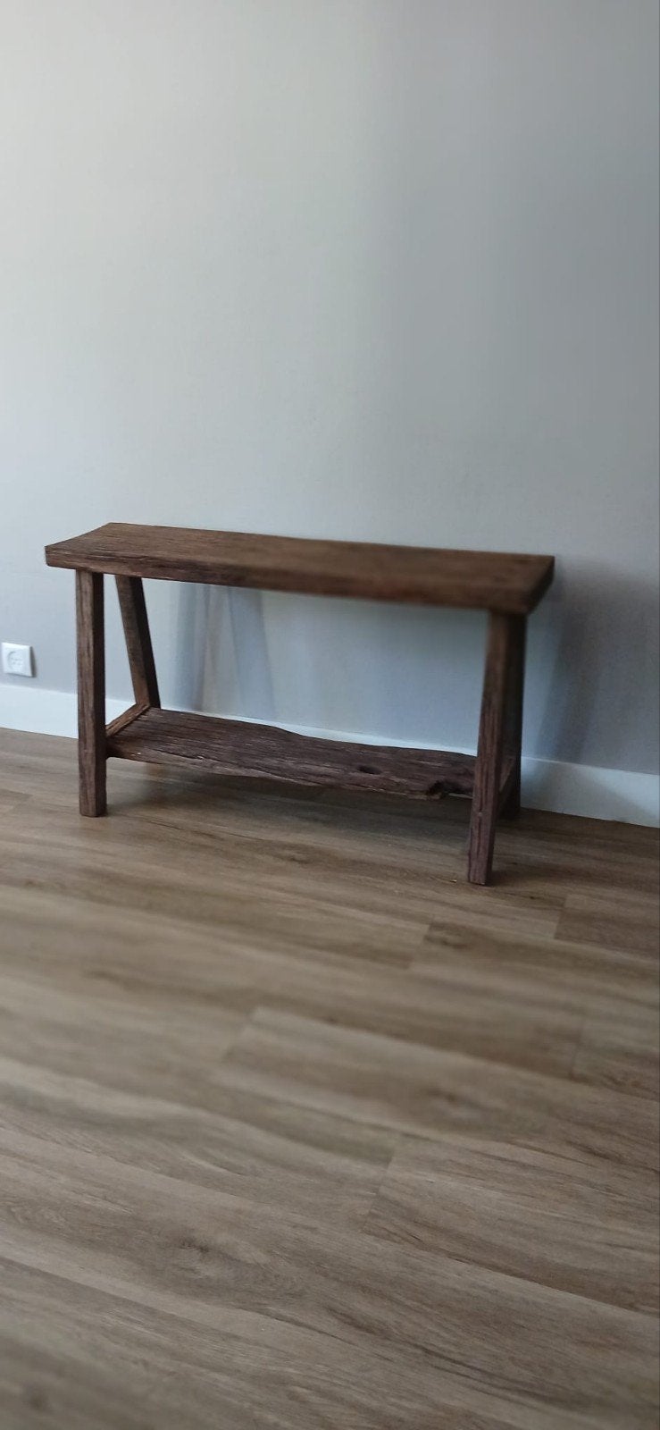 Sidetable van massief oud hardhout, Huis en Inrichting, Tafels | Sidetables, Ophalen, 100 tot 150 cm, Nieuw, Rustiek, Industrieel, Landelijk