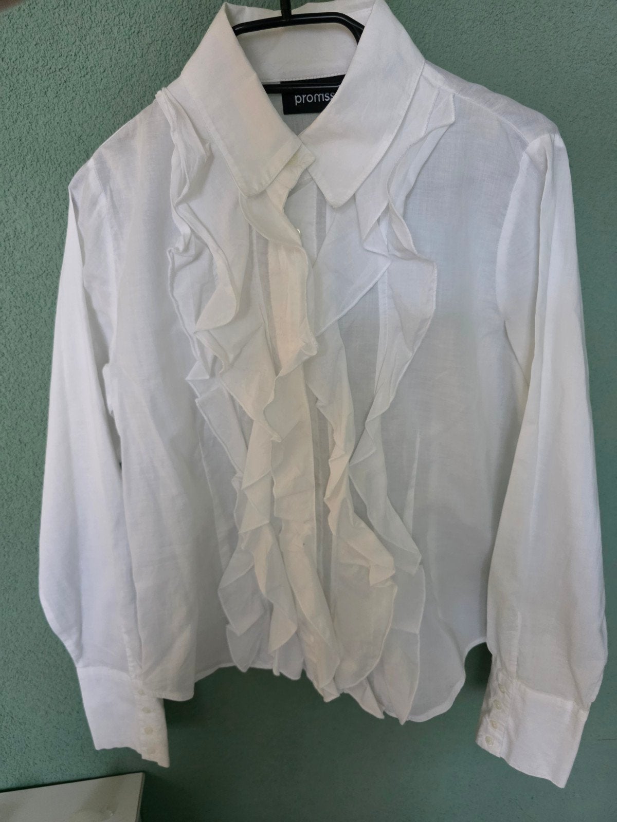 Witte blouse met ruches, Promiss, maat 36, Kleding | Dames, Promiss, Wit, Nieuw, Ophalen of Verzenden