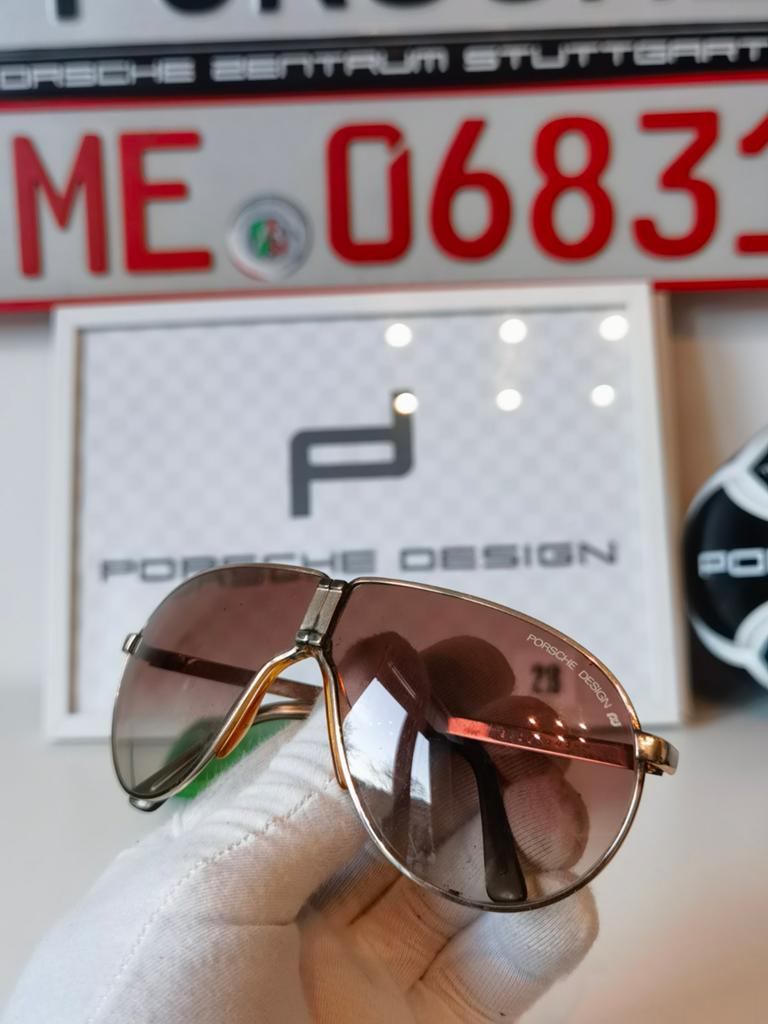 Origineel porsche design vintage opvouwbare heren zonnebril, Zonnebril, Bruin, Carrera, Ophalen of Verzenden