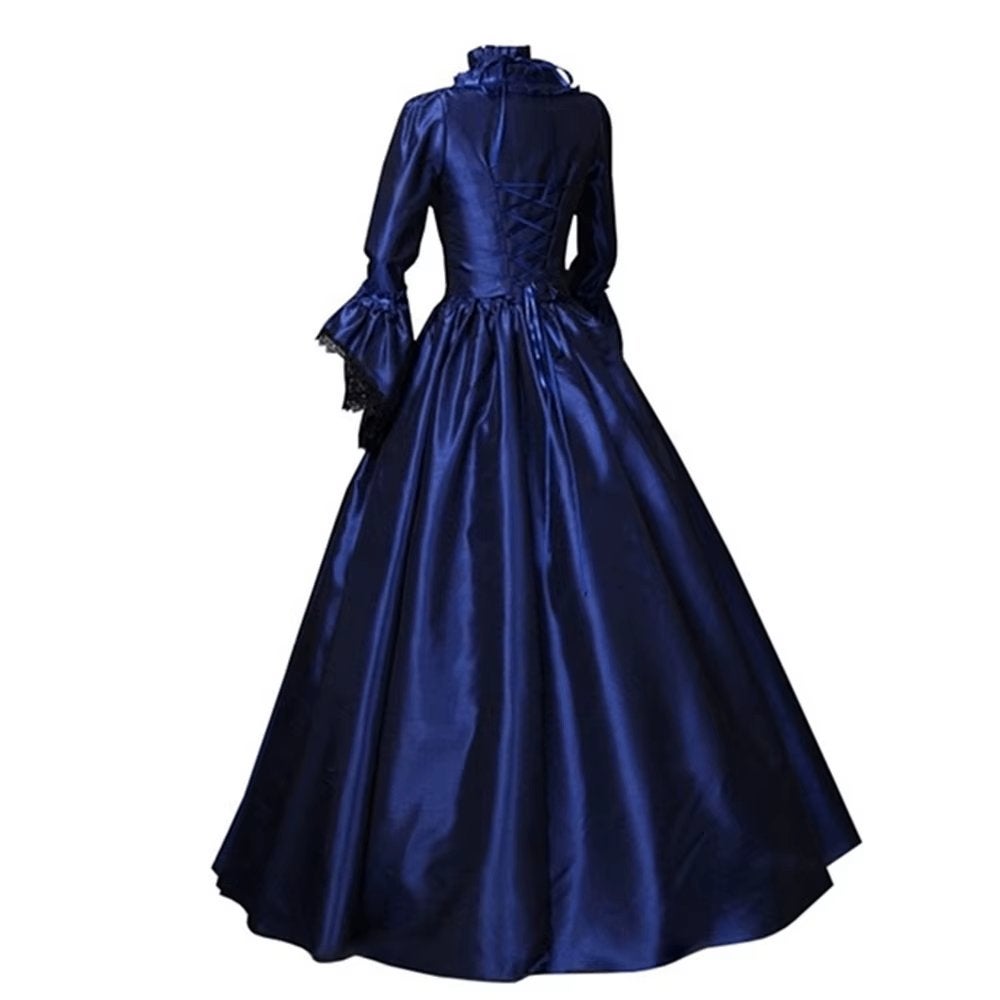 Lange glanzende victoriaanse dames jurk jurkje victoriaans, Verzenden, Nieuw, Pak of Jurk