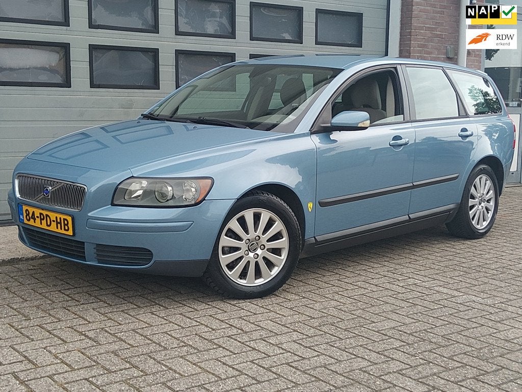 Volvo V50 2.4 Elite 2004 Airco Leer, 700 kg, Blauw, Origineel Nederlands, Onderhoudsboekje
