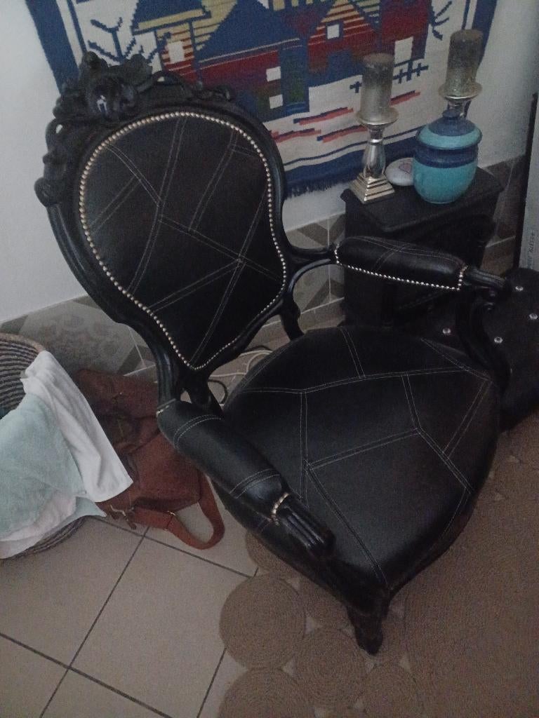Ebbenhoutten lodewijk 5de stoel, Antiek en Kunst, Antiek | Meubels | Stoelen en Banken, Ophalen of Verzenden