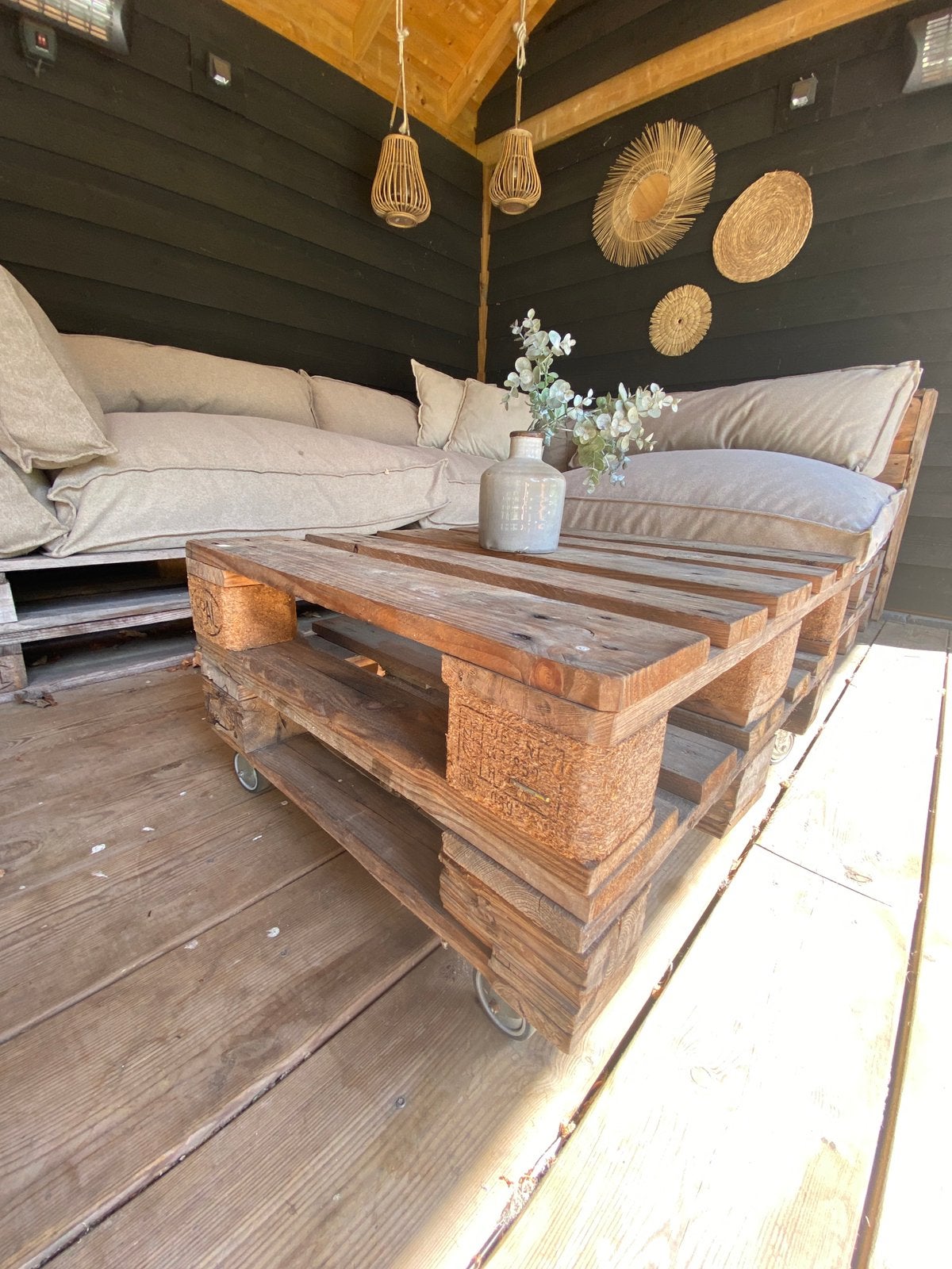 Lounge pallet hoekbank, Ophalen, Gebruikt, Overige materialen, Bank