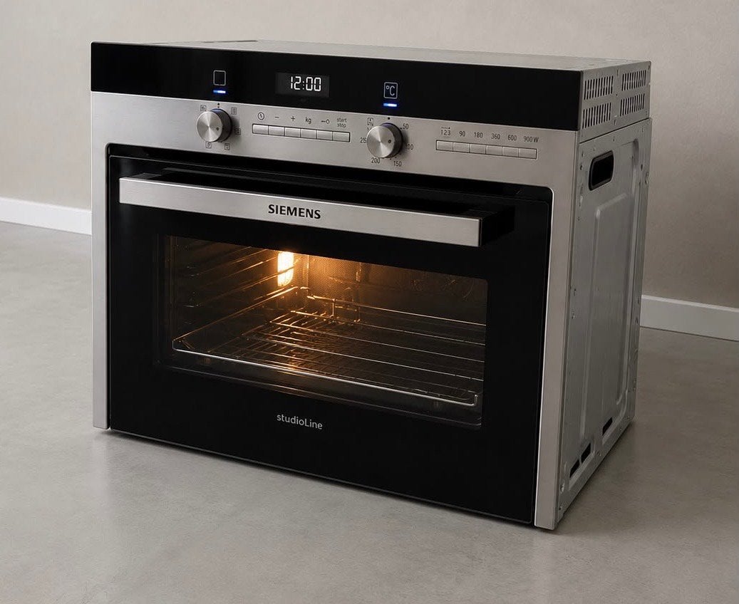 SIEMENS STUDIOLINE COMBI-OVEN + SIEMENS STOOMOVEN, Witgoed en Apparatuur, Magnetrons, Ophalen, Zo goed als nieuw, Inbouw, Draaiplateau