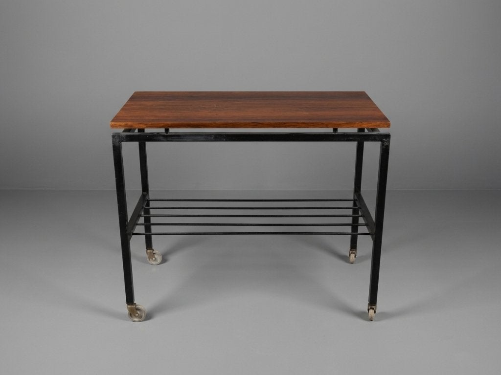 Vintage serveerwagen / barwagen, Gebruikt, Ophalen, Overige houtsoorten, 50 tot 100 cm