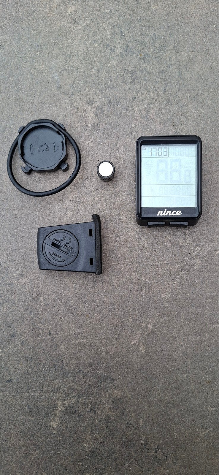 Nince fietscomputer met houder en sensor, Ophalen, Snelheidssensor
