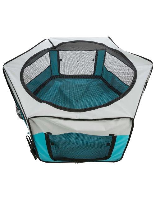 Trixie Ren Met Net En Bodem Ø150x65 cm Turquoise Lichtgrijs, Dieren en Toebehoren, Ophalen, Zo goed als nieuw