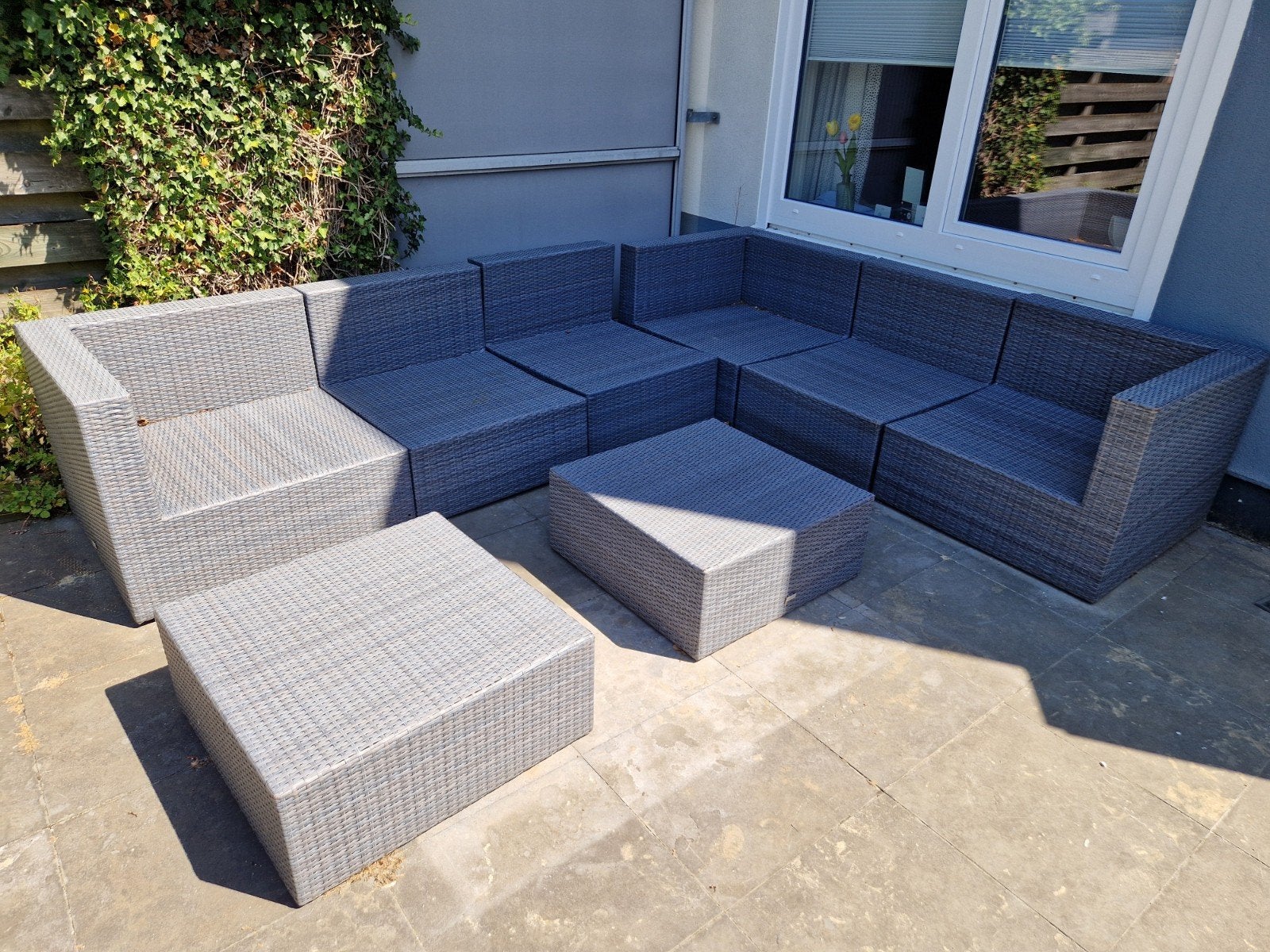 Buiten Loungebank, Ophalen, Gebruikt, Wicker, Bank
