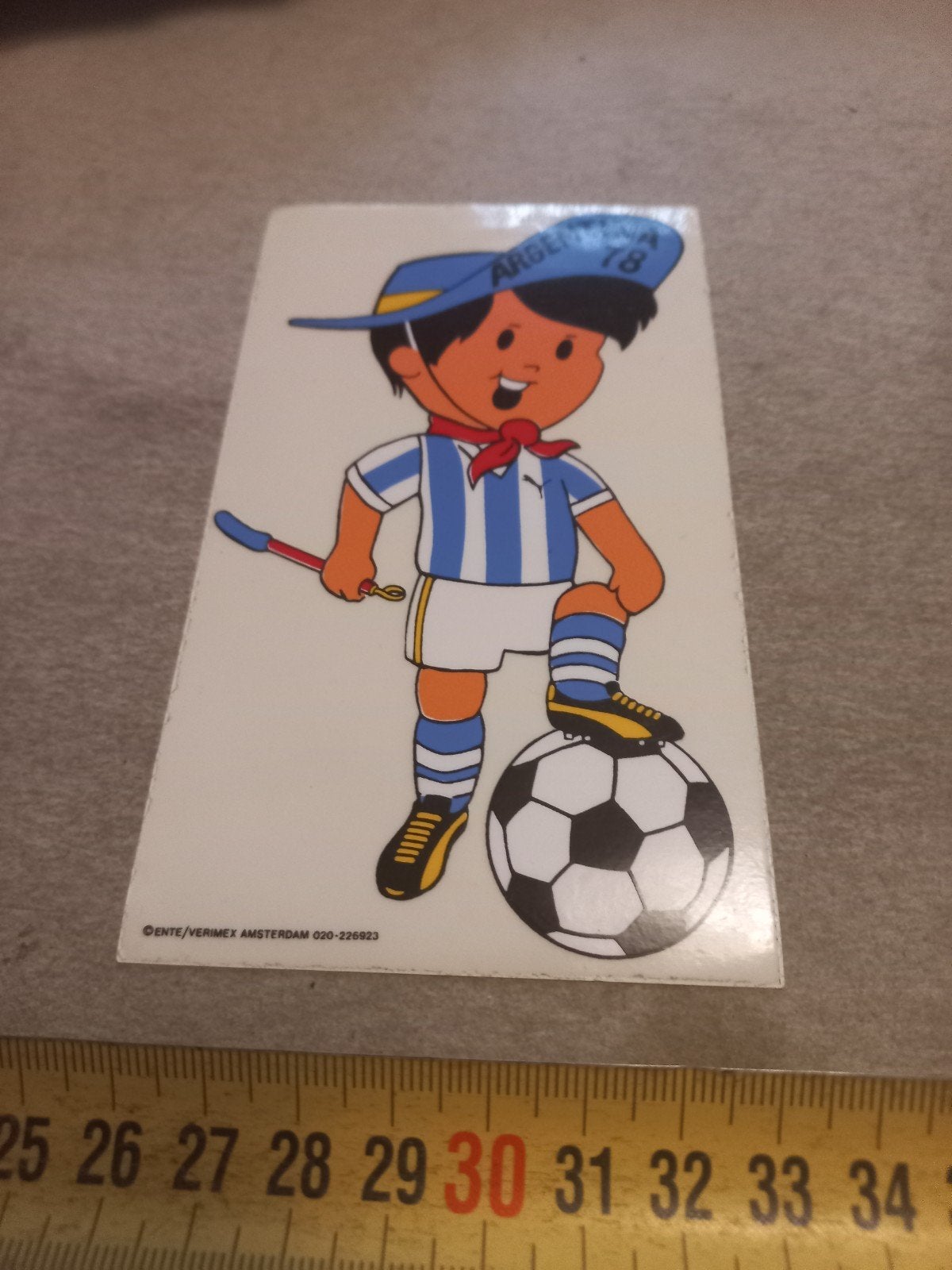 Vintage Argentinië '78 WK Voetbal Sticker, Ophalen of Verzenden, Gebruikt