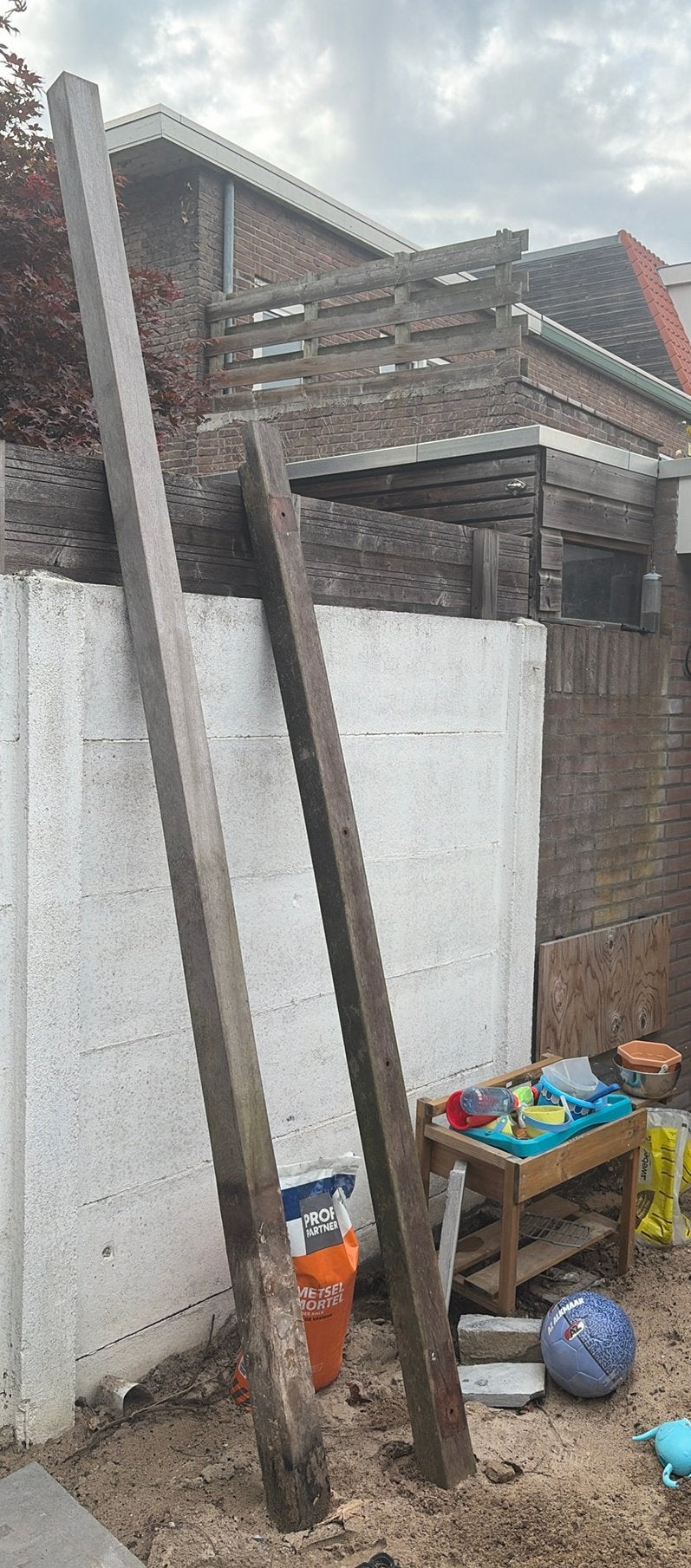 Pergola balken hardhout 8x8 cm, Tuin en Terras, Ophalen, 250 cm of meer, Balken, Hardhout