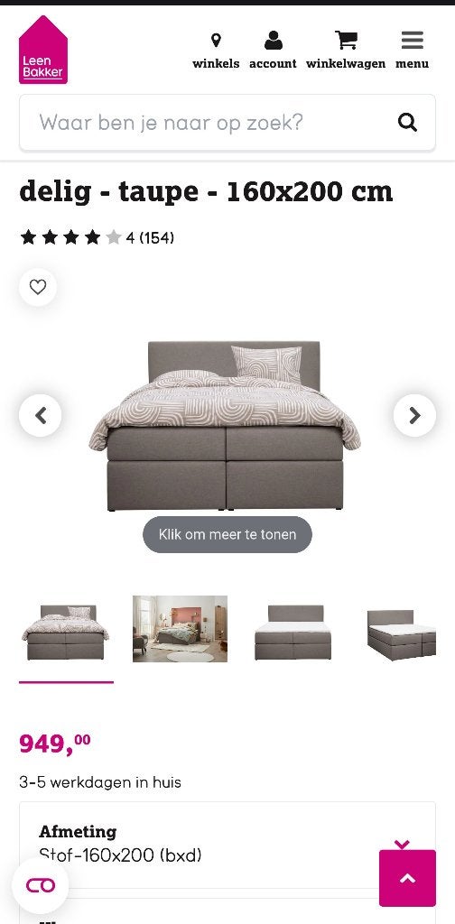 Nieuw 2 Persoonsbed 160x200 met opslag ruimte Nooit gebruikt, Huis en Inrichting, Slaapkamer | Bedden, Ophalen, Stof, Boxspring met opslag