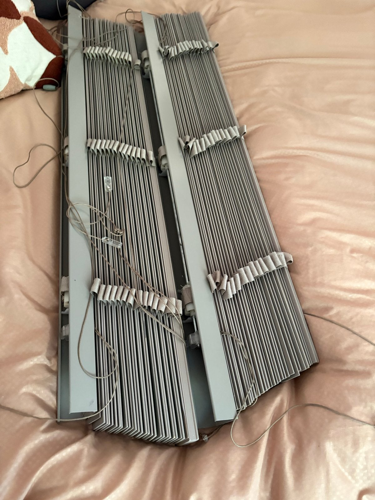 Taupe  jaloezieën - set van 2 105 cm breed 220 lengte, Ophalen, Gebruikt, Kwantum, 220 cm