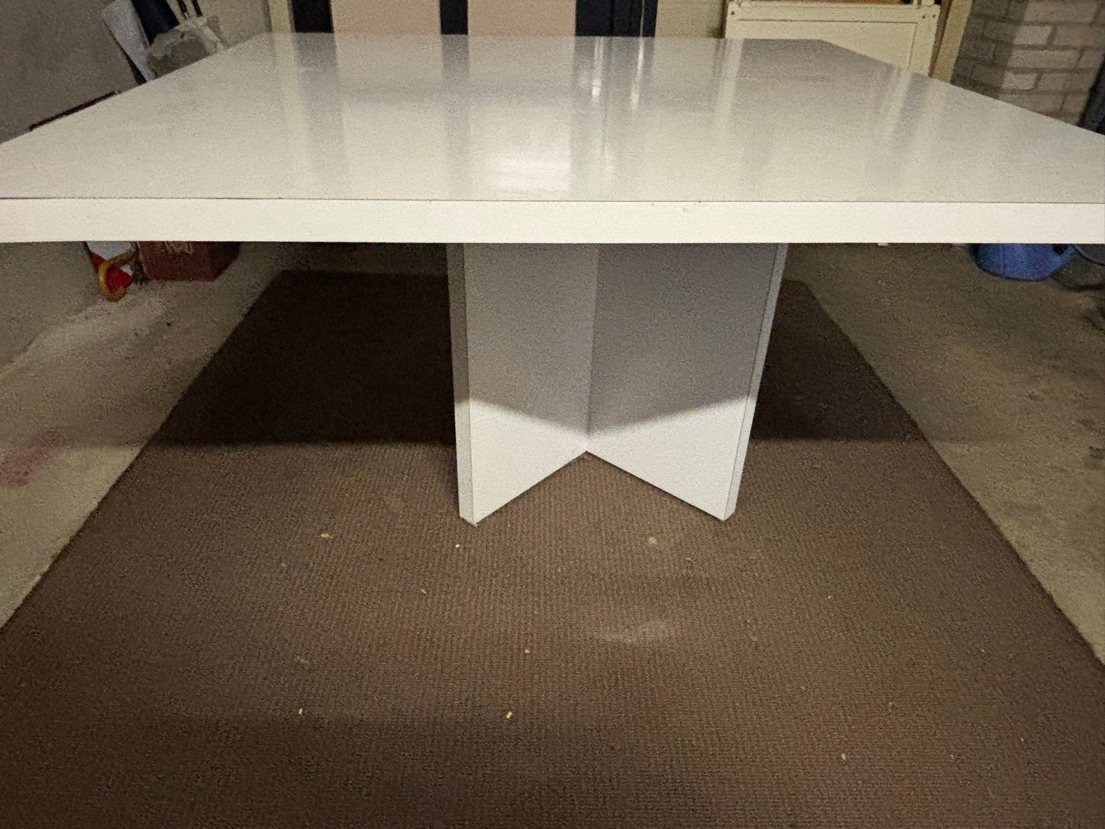 Vierkante Casteleijn eettafel 1.25m, wit. Poot verstelbaar, Ophalen, Gebruikt, 100 tot 150 cm, Vierkant