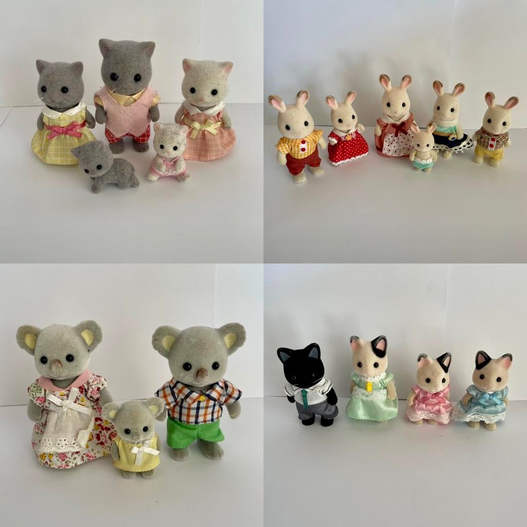 Sylvanian Families set met meerdere gezinnen + accessoires, Kinderen en Baby's, Speelgoed | Poppen, Verzenden, Zo goed als nieuw