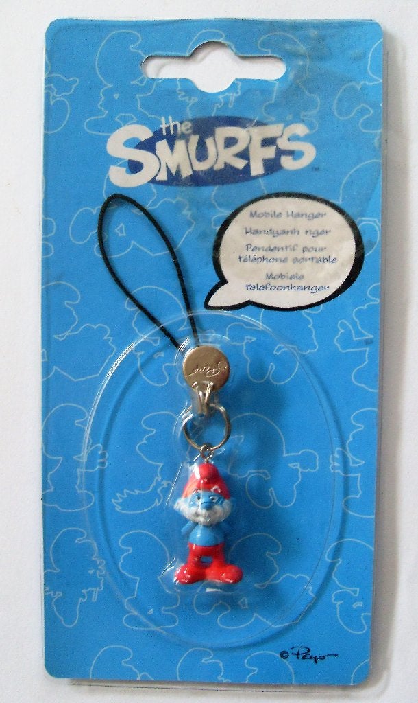 De Smurfen Telefoonhanger The Smurfs Grote Smurf, Ophalen of Verzenden, Zo goed als nieuw, Grote Smurf, Poppetje, Figuurtje of Knuffel