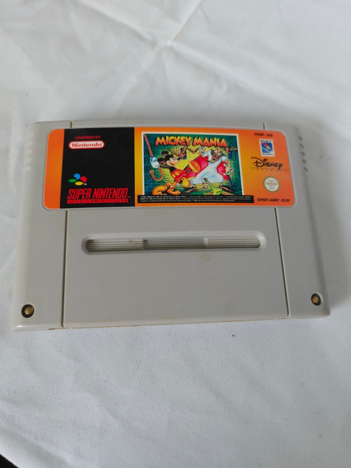 Mickey Mania Super Nintendo SNES Game Cartridge, Gebruikt, 1 speler, Eén computer, Ophalen of Verzenden