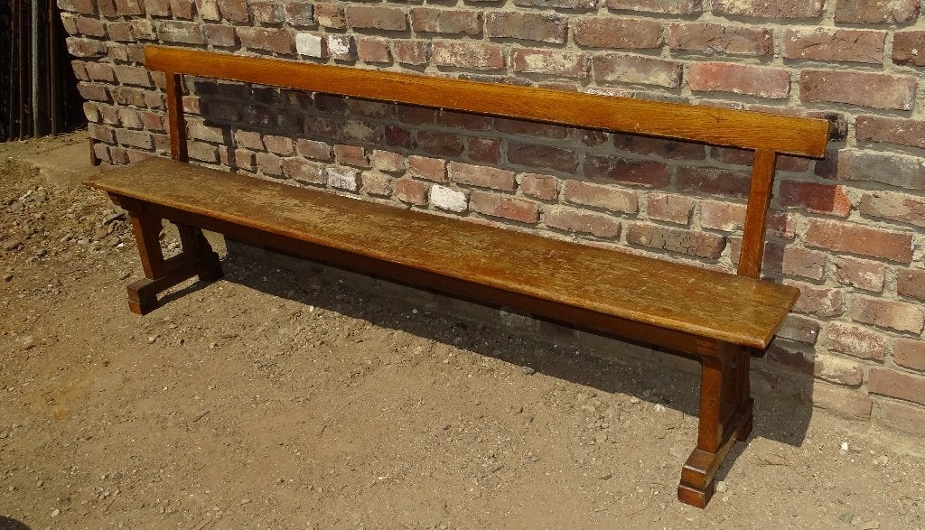 oude eikenhouten bank uit kerk, Antiek en Kunst, Ophalen
