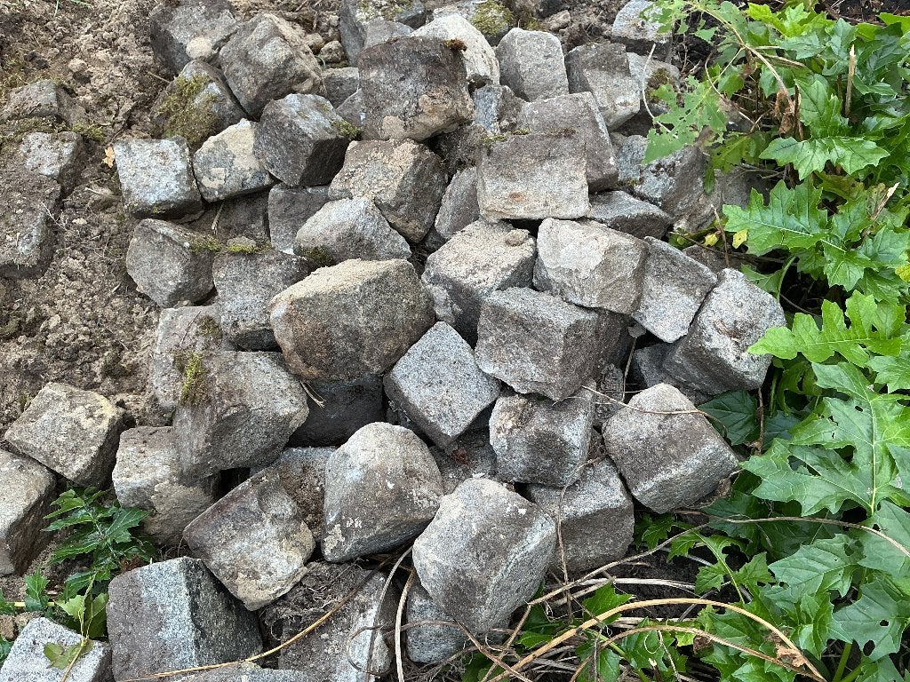 +- 15m2 Kinderkopjes graniet afhalen., Tuin en Terras, Ophalen, Overige typen, Zo goed als nieuw, Natuursteen