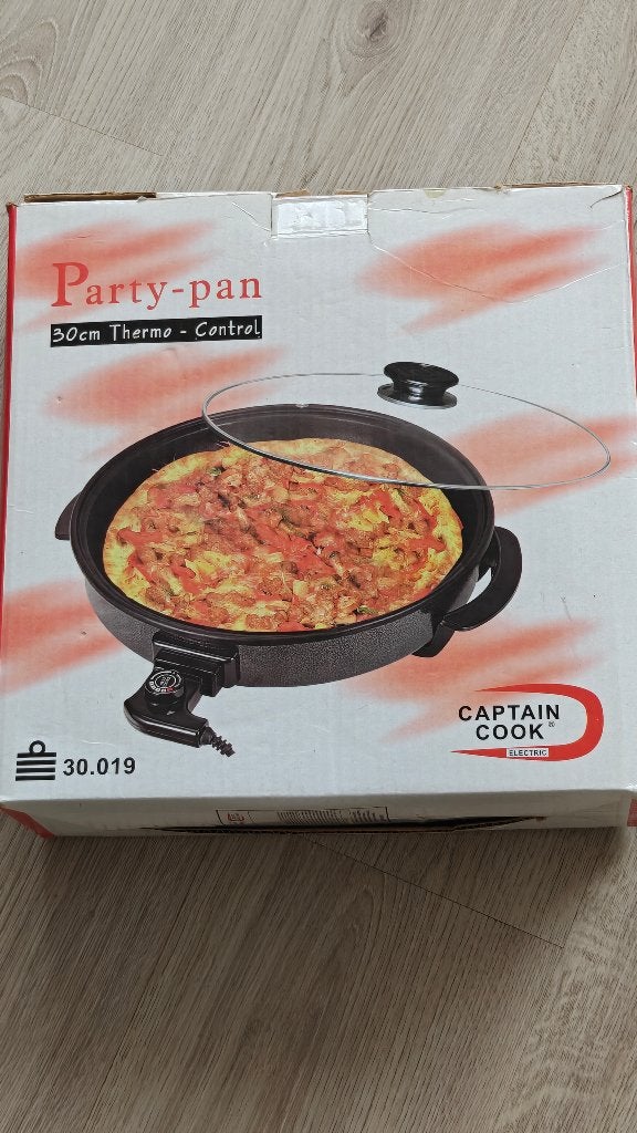 Party-pan elektrisch 30 cm, Ophalen, Overige typen, Zo goed als nieuw, Zwart