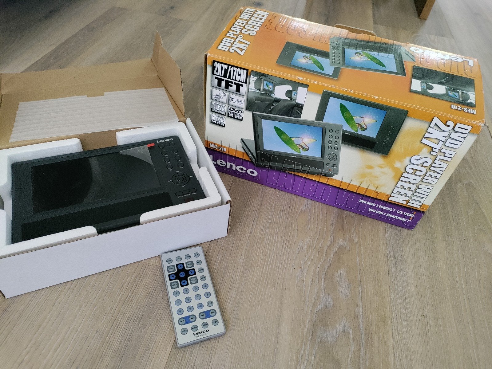 Lenco MES-210 Draagbare DVD-speler met 2x 7" scherm, Ophalen, Zo goed als nieuw, Dvd-speler, Draagbaar