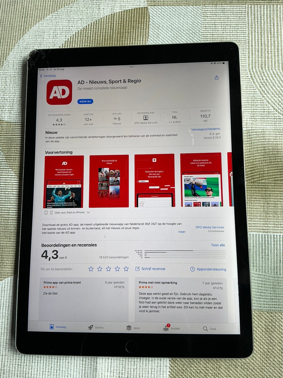 Ipad Pro (12,9 inch), Gebruikt, 12 inch, Ophalen of Verzenden, 128 GB