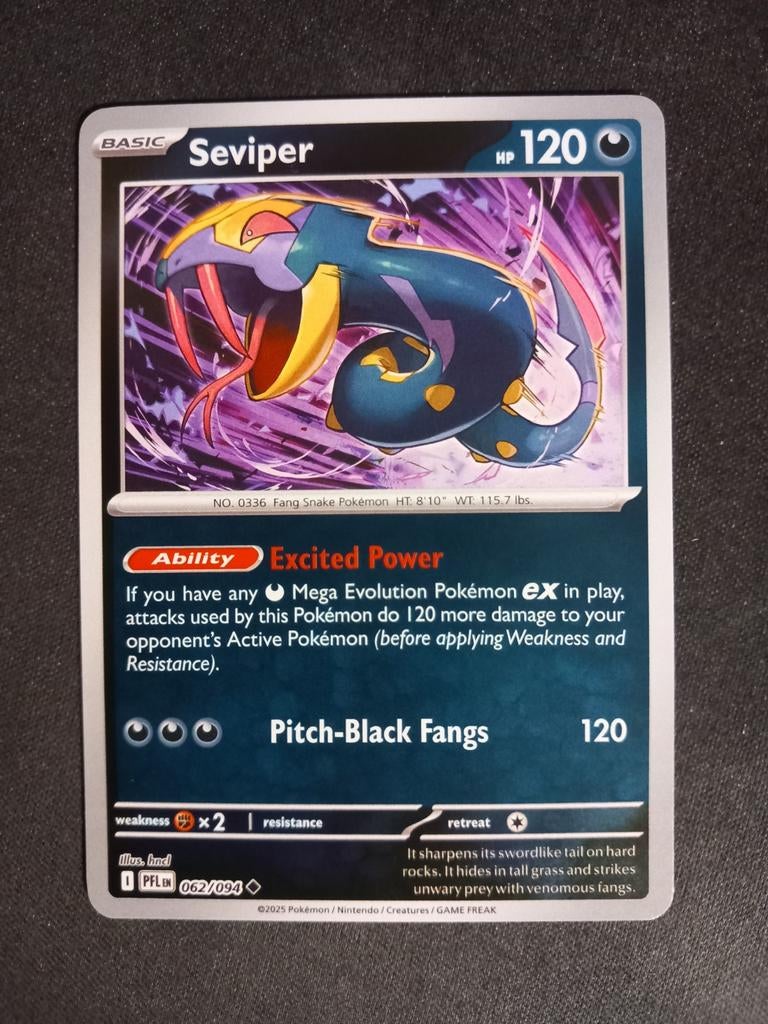 Pokemon Seviper 062/094 Phantasmal Flames Reverse Excellent, Verzenden, Zo goed als nieuw, Losse kaart, Foil