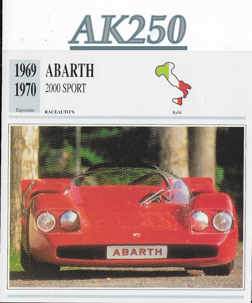 Ak250 autokaart abarth 2000 sport ( 1969 - 1970 )  -, Ophalen of Verzenden, Zo goed als nieuw, Auto's
