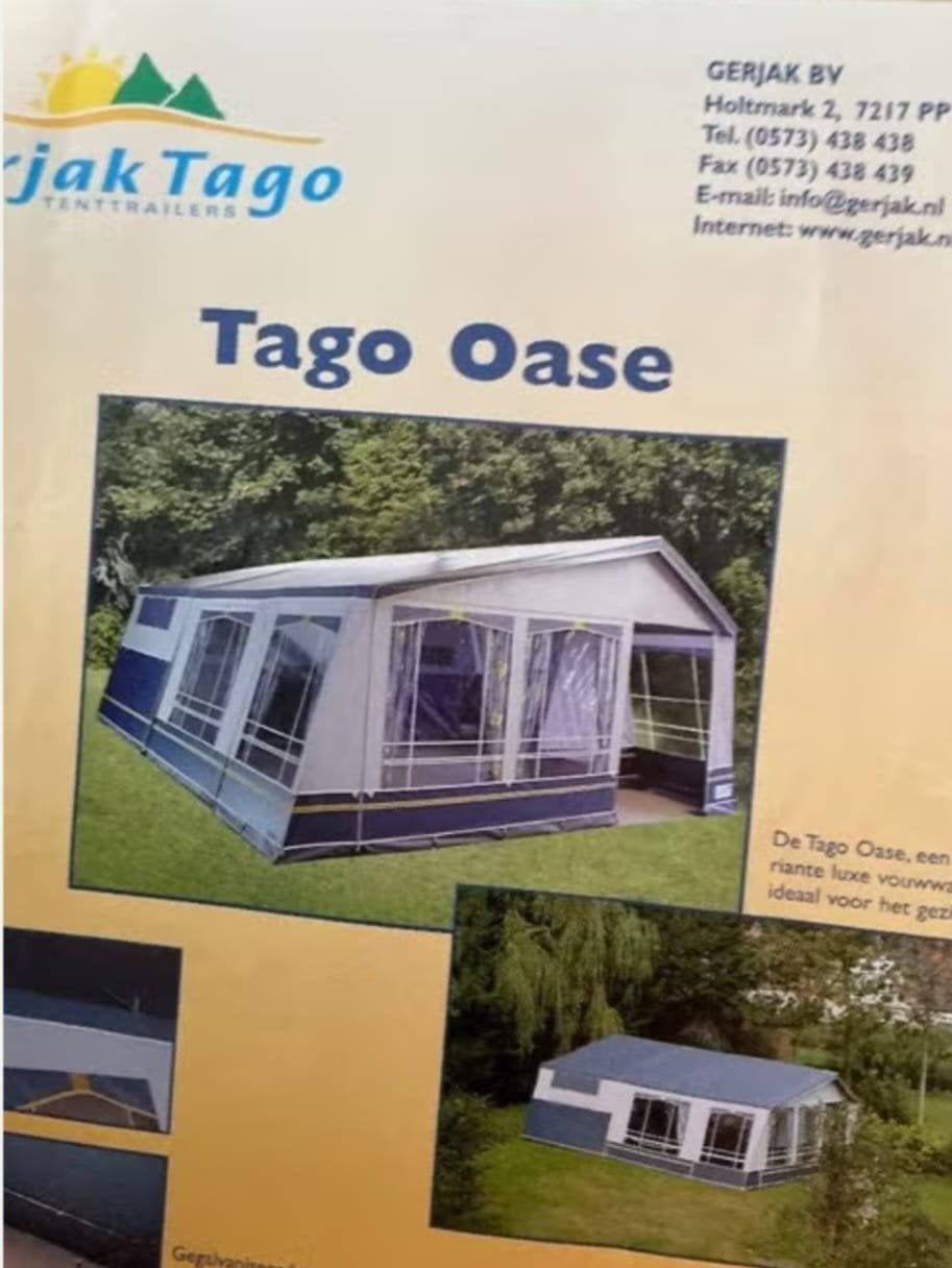 Gerjak Tago Oase vouwwagen - Ruim en comfortabel, Ophalen, Blauw, Tot en met 4, Aanwezig