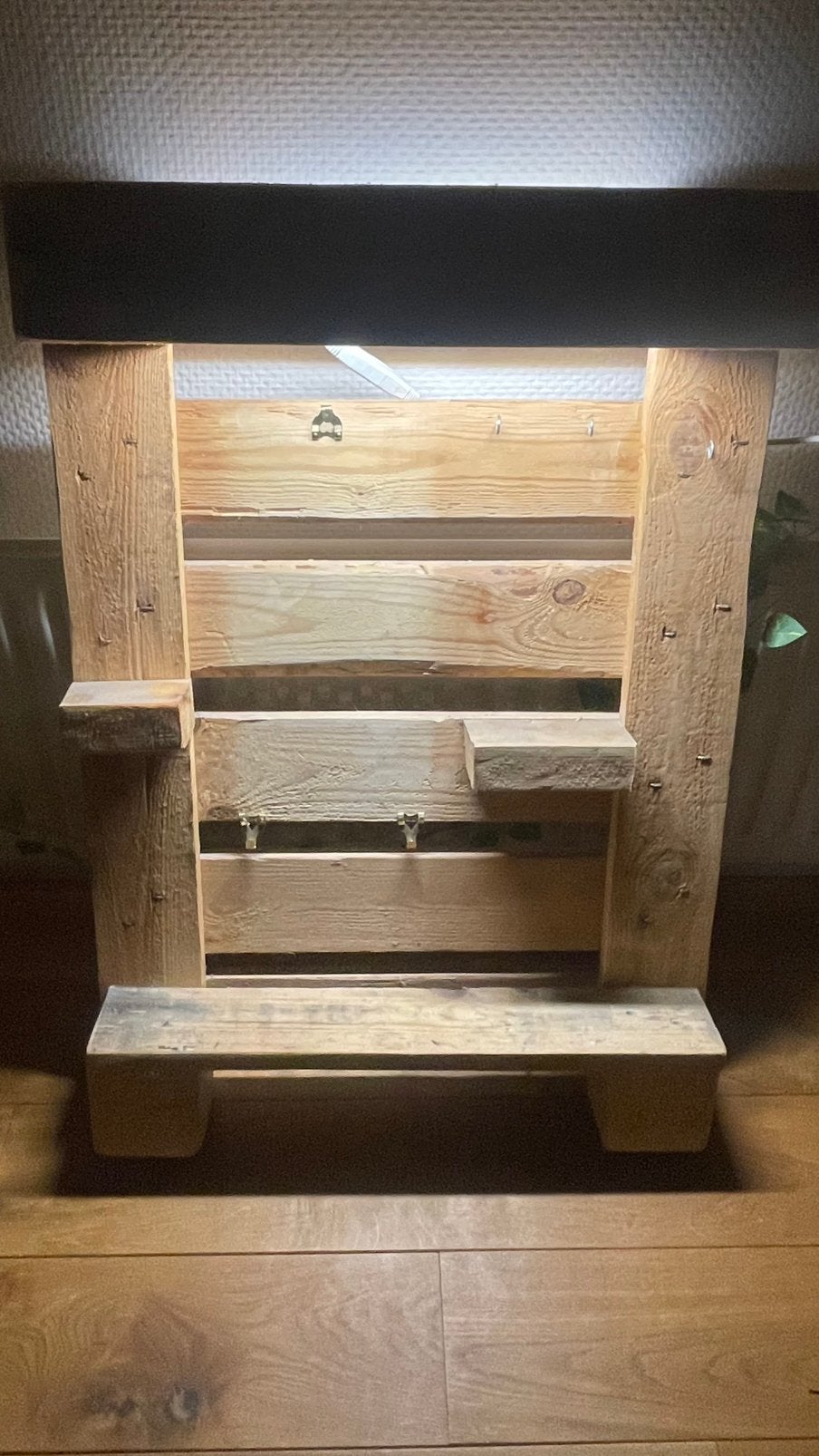 Pallet wandmeubel make-up meubel met verlichting, Ophalen, Met plank(en), Gebruikt, Minder dan 150 cm