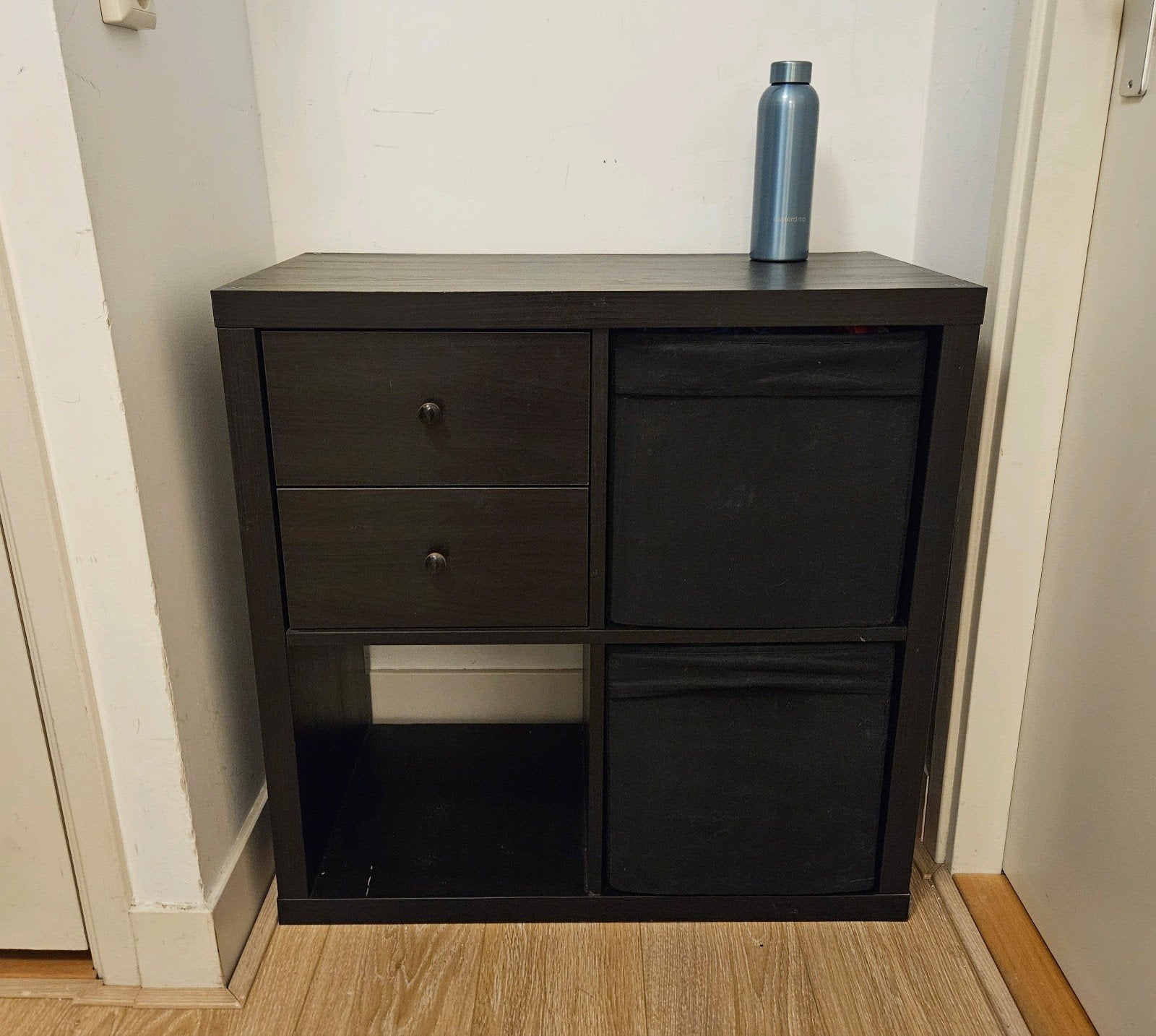 Ikea Kallax kast 4 vakken met lades en Zara Home knopjes, Ophalen, Gebruikt, 50 tot 100 cm, 3 of 4 laden