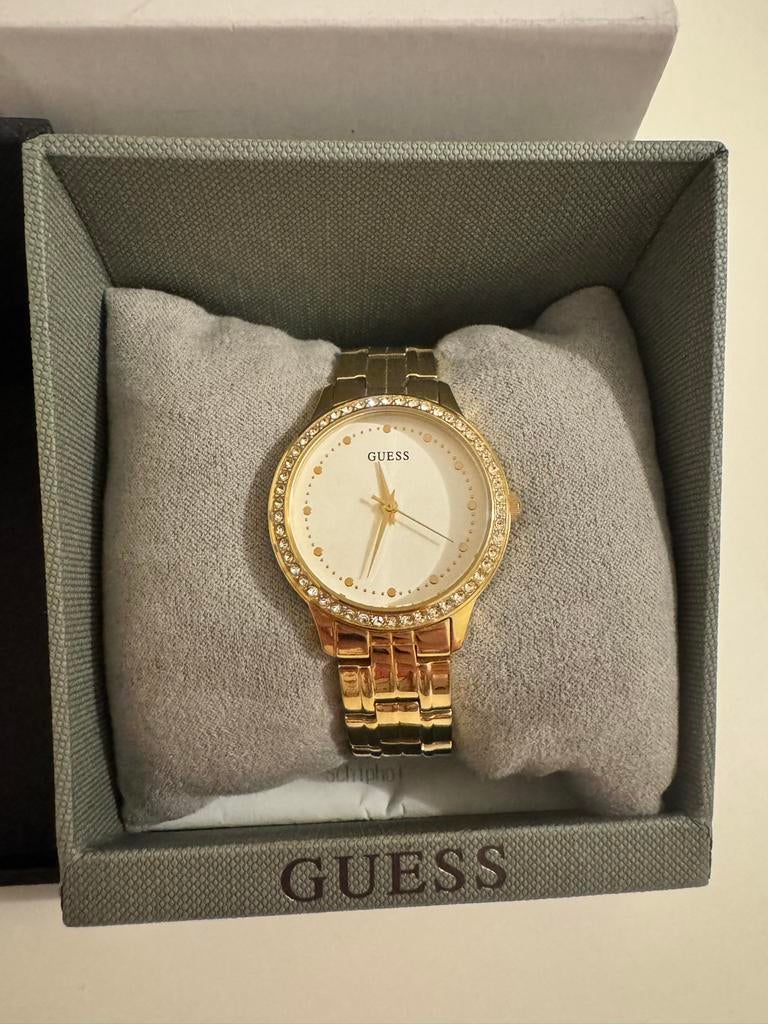 Goudkleurig Guess horloge, Ophalen, Staal, Gebruikt, Guess