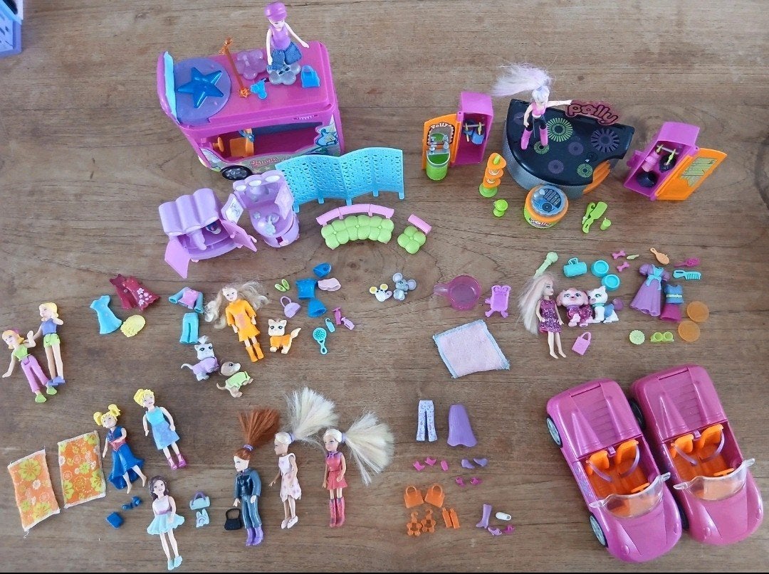 Polly Pocket poppetjes, dieren, auto's, meubels, accessoires, Ophalen of Verzenden, Gebruikt, Jongen of Meisje