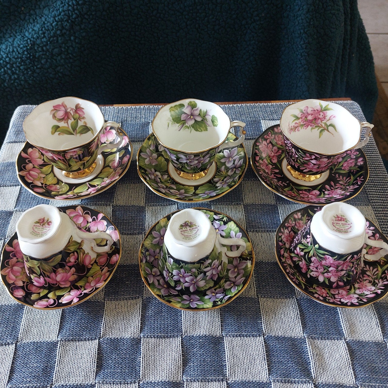 Set van 6 Royal Albert theekopjes en schotels, Ophalen of Verzenden