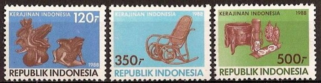 Indonesie 1988 - ZBL1311-1313 - Kunstnijverheid., Ophalen of Verzenden, Postfris, Zuidoost-Azië