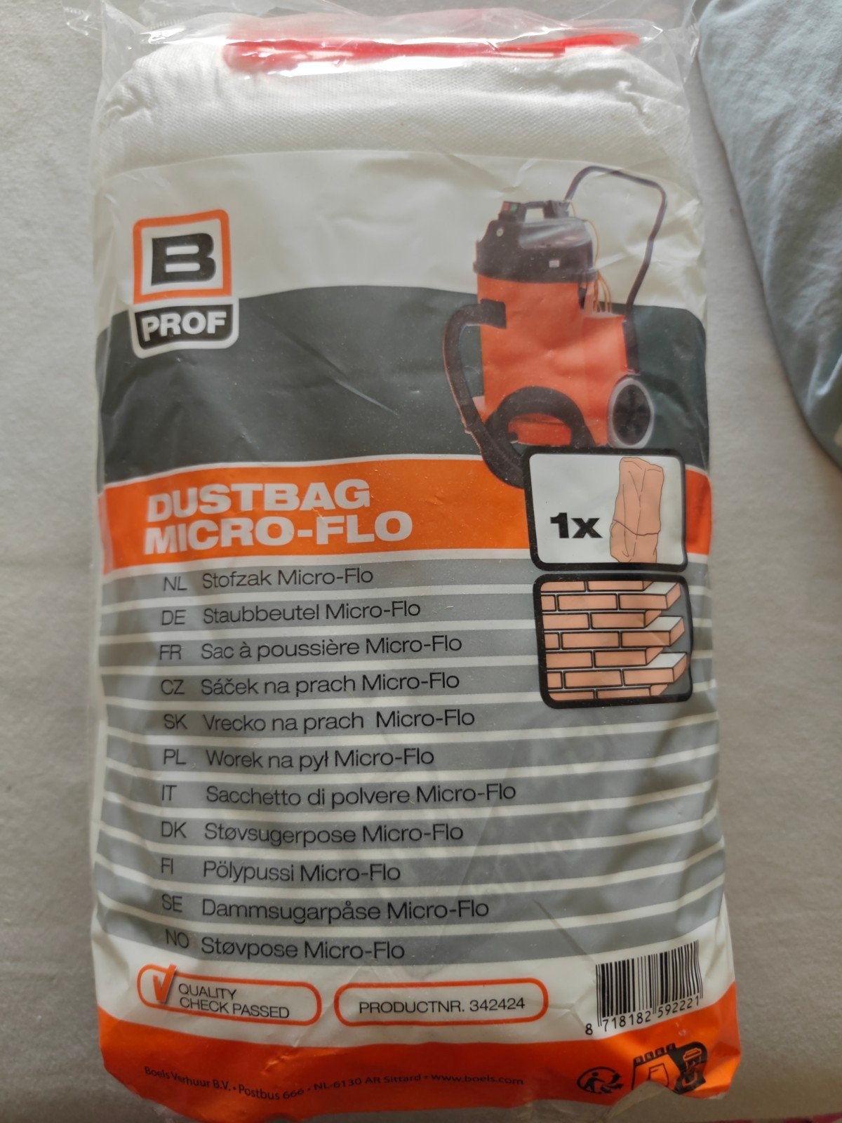 B PROF Micro-Flo Stofzak voor Industriële Stofzuiger, Stofzak, Overige merken, Nieuw, Ophalen of Verzenden