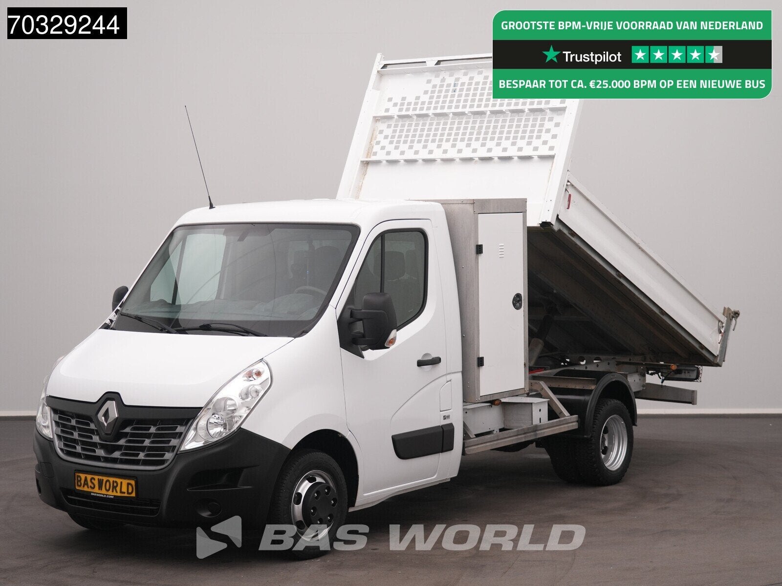 Renault Master 130PK Kipper met Kist Dubbellucht 3,5t Trekha, Auto's, Stof, Gebruikt, Euro 6, 4 cilinders