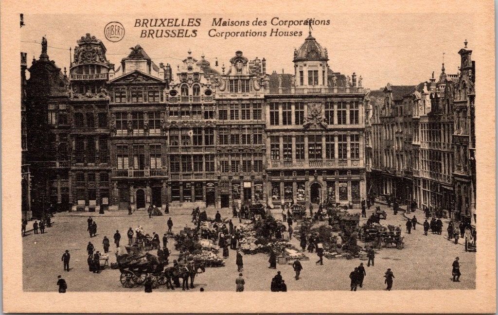 Brussel België - 12 antieke postkaarten Gildehuizen III