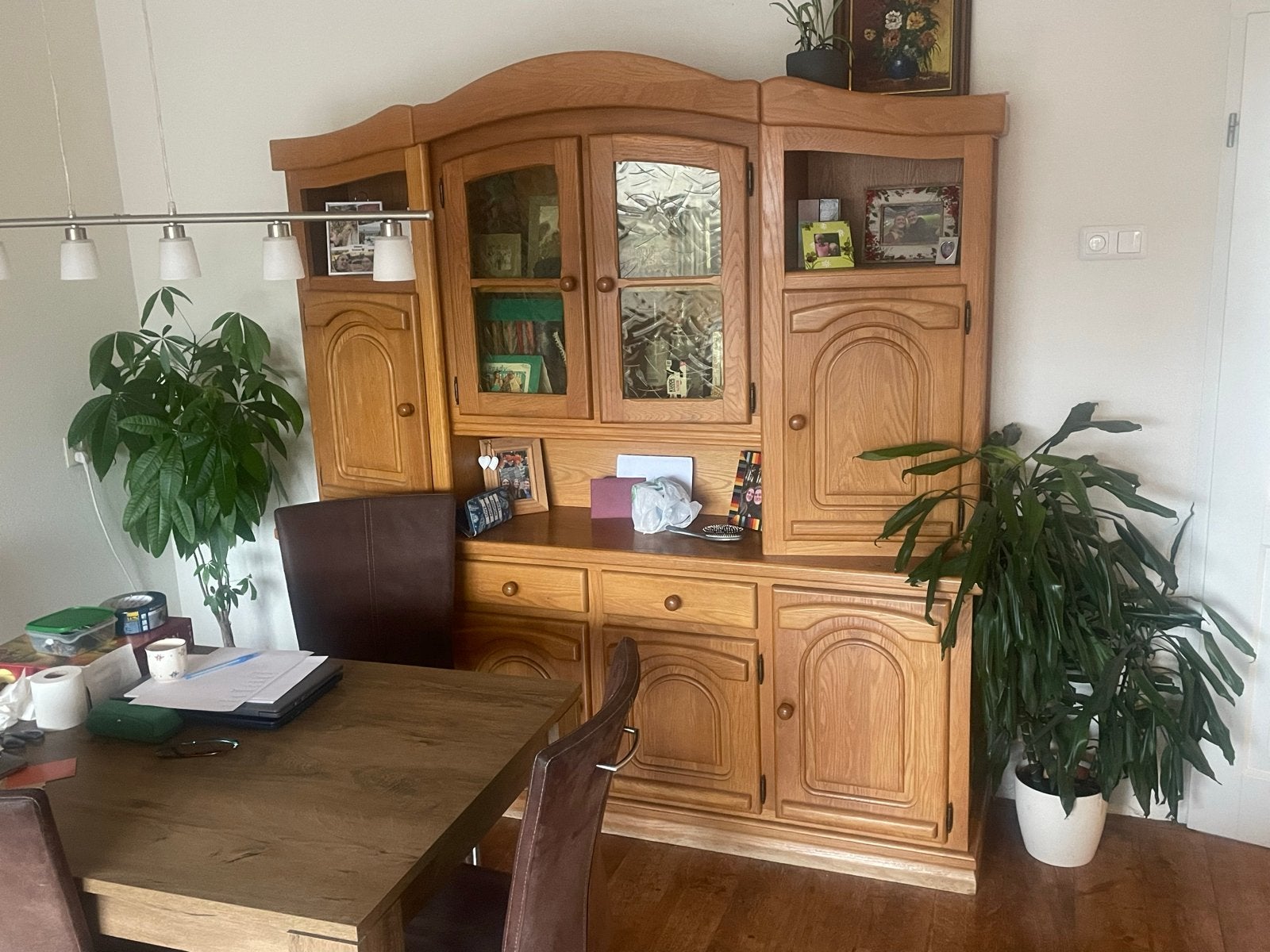 Gratis dressoir met vitrinekast - Landelijke stijl, Huis en Inrichting, Ophalen, Gebruikt, 150 tot 200 cm, Eikenhout