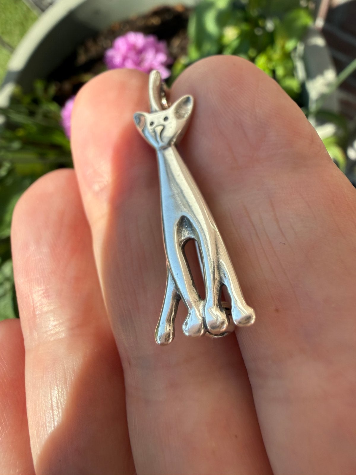 H293/Leuke Zilveren Kat/ Poes Broche, Gebruikt, Verzenden, Minder dan 4 cm, X