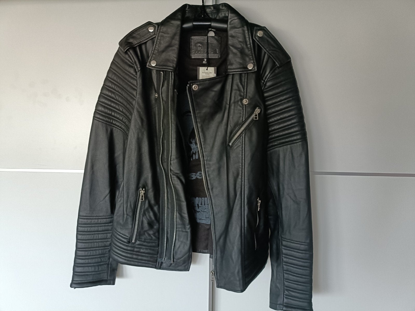 Goosecraft Leren Jas Zwart (Nieuw met labels + bon aanwezig), Maat 52/54 (L), Zwart, Goosecraft, Nieuw