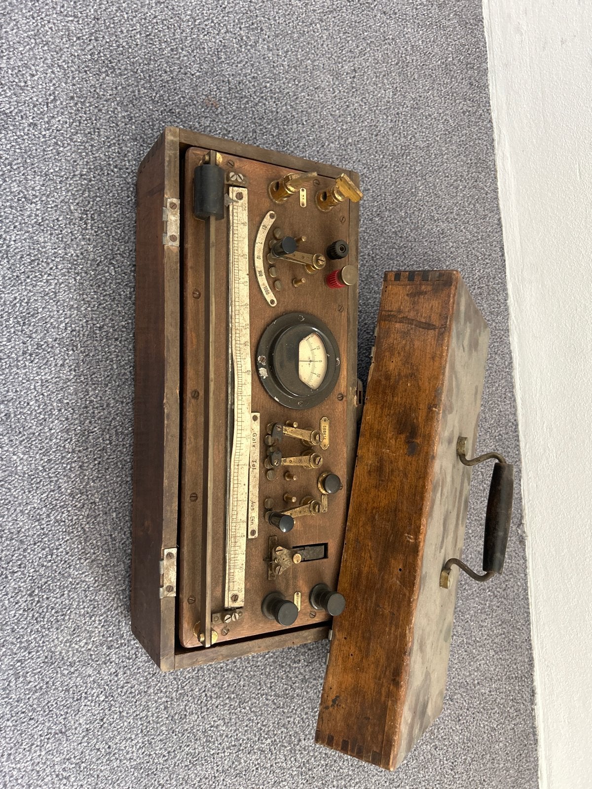 Antieke Galvanometer in Houten Kist, Ophalen