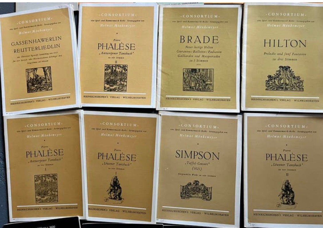 bladmuziek viola da gamba ensemble music scores, Ophalen, Zo goed als nieuw, Artiest of Componist, Klassiek