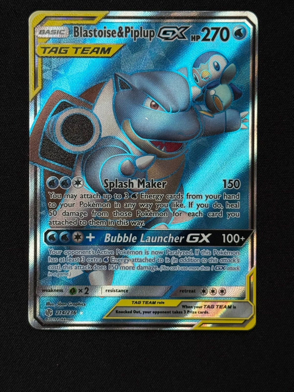 Blastoise & Piplup GX 214, Ophalen of Verzenden, Losse kaart