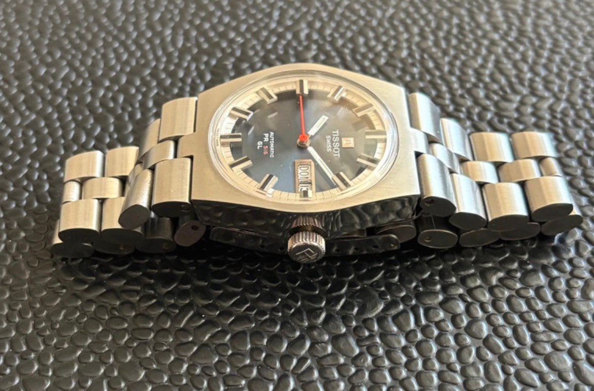 Tissot  PR516 gl date automatic, Staal, Staal, Polshorloge, Zo goed als nieuw