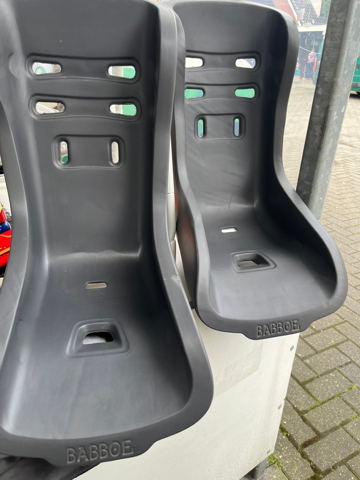 Babboe stoelen bakfiets, Fietsen en Brommers, Fietsaccessoires | Fietsstoeltjes, Ophalen of Verzenden, Zo goed als nieuw