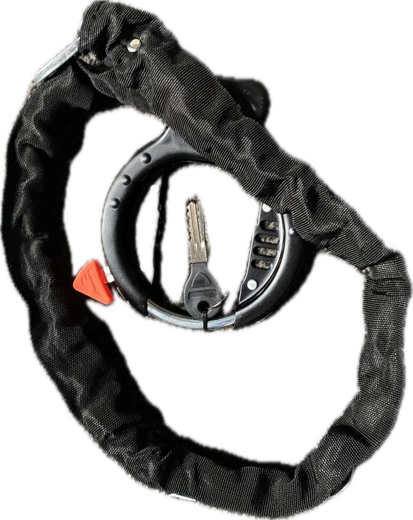Fiets ringslot met insteekketting en twee sleutels, Ophalen of Verzenden, Nieuw, Ringslot