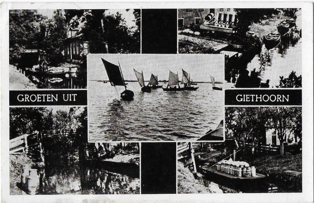 Giethoorn Oude Gelopen Ansichtkaart ( B226 ), Ophalen of Verzenden, 1960 tot 1980, Gelopen, Overijssel