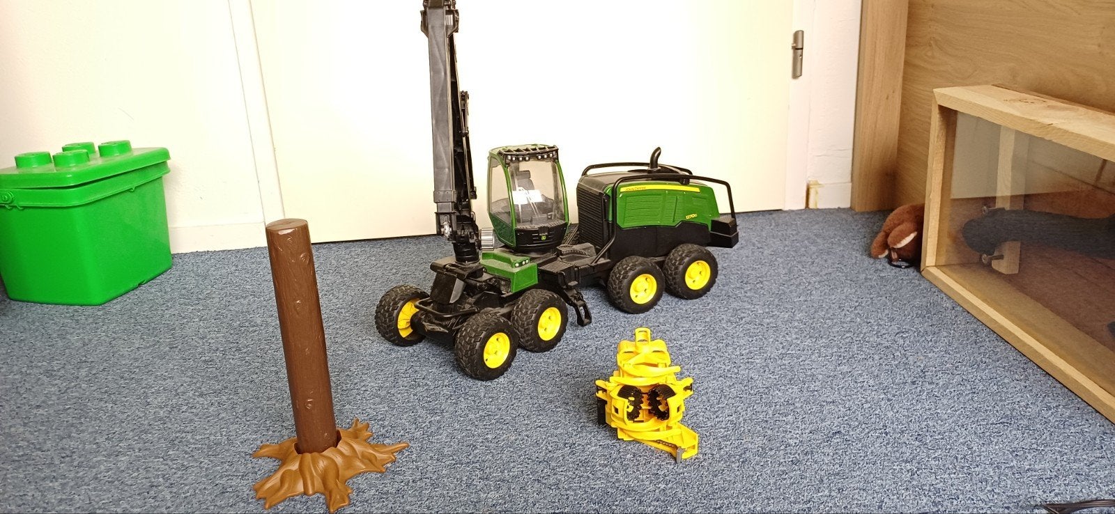 Bruder John Deere bosbouwmachine met defecte arm, Ophalen, Gebruikt